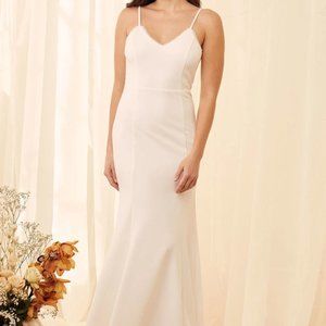 NWT Taliana White Lace Button Back Maxi Dress